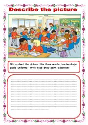 English Worksheet: describe the picture