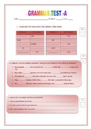 English Worksheet: Grammar test