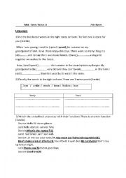 English Worksheet: Mid Term test n 3 for 7th form 