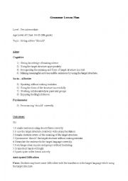 English Worksheet: Lesson Plan For 