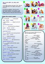 English Worksheet: IS, ISN�T, ARE, AREN�T, DO, DOES, DON�T DOESN�T