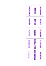 English Worksheet: Sports Memory Game 2/4