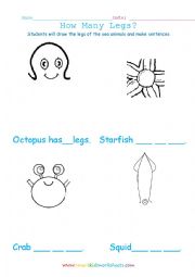 English Worksheet: Sea animals legs