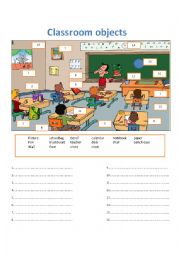 English Worksheet: Classroom Objects