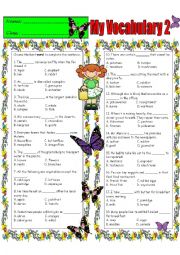 English Worksheet: My Vocabulary 2 For Intermediate