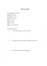 English Worksheet: The Princess Bride film comprehension