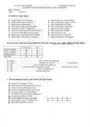English Worksheet: 7th Grade second term second written exam