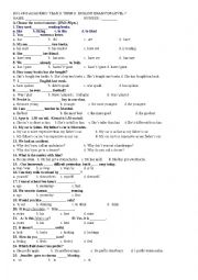 English Worksheet: 7th Grade second term second written exam