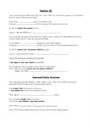 English Worksheet: Special Passives (with answers)