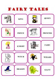 English Worksheet: Fairy tales domino game