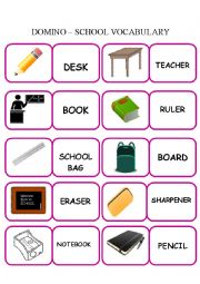 School vocabulary domino