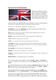 English Worksheet: Americanism that british hate