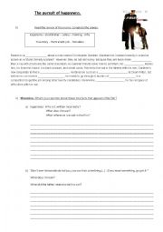 English Worksheet: The pursuit of happyness
