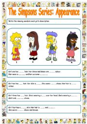 English Worksheet: The Simpsons Series: Appearance . Complete 1 (+ key)