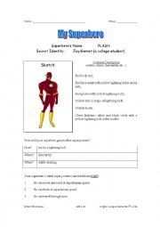 English Worksheet: My Superhero
