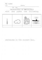 English Worksheet: materials