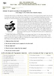 English Worksheet: mid term exam for 11th grade students