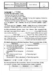 English Worksheet: Mid-term test N3 for 9th Formers