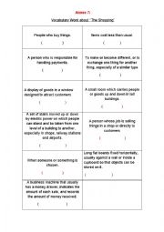 English Worksheet: shopping vocabulary