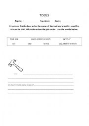 English Worksheet: Tools make work easier!