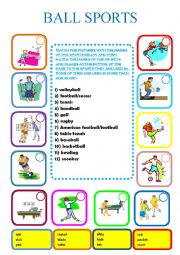 Ball Sports Esl Worksheet By Aniaryn