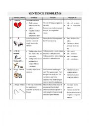 English Worksheet: Sentence Problems