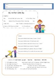 English Worksheet: Mum daily routine