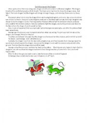 English Worksheet: Saint George and the Dragon