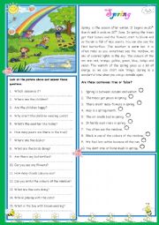 English Worksheet: Spring 