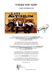 English Worksheet: A Good Song after-teaching, Lady Antebellums INEED YOU NOW