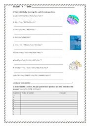 English Worksheet: Interview about your holiday
