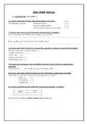 English Worksheet: listening test