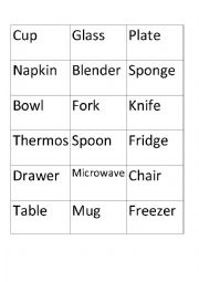 English Worksheet: Kitchen Labels