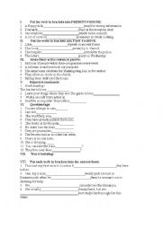 English Worksheet: Tenses test