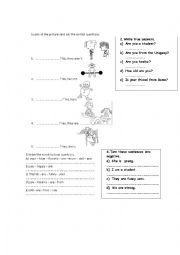 English Worksheet: Verb to be