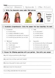 iCarly Season 1 Episode 1 (iPilot) Worksheet