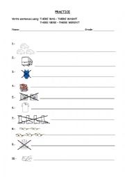 English Worksheet: there were / there was