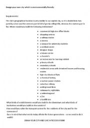 English Worksheet: Design your own city