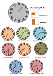 English Worksheet: Telling time