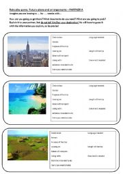 English Worksheet: Pairs speaking activity about a future trip