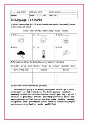 7th form mid term test 3  part (2) language exercises