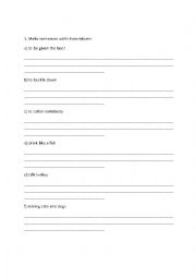 English Worksheet: Idioms with animals