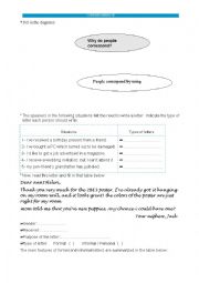 English Worksheet: correspondence