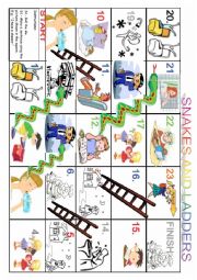 English Worksheet: simple presente, everyday activities game