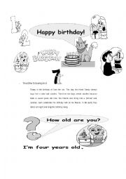 English Worksheet: happy birthday Sam 