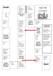 English Worksheet: Small Talk Board Game