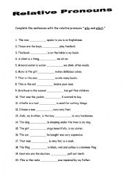 English Worksheet: Relative Pronouns