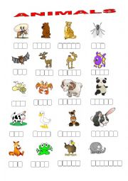 English Worksheet: ANIMALS