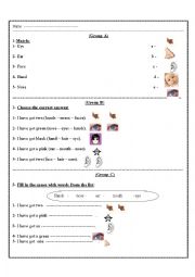 English Worksheet: five senses