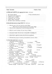 English Worksheet: 2 pages full exam(a lot subjects)